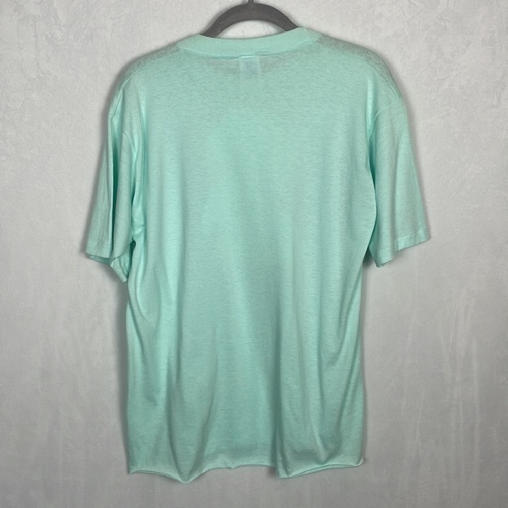 Vintage Women's Single Stitch T-shirt, Native Indian Woman, Mint‎ Green, Size L - Picture 3 of 7